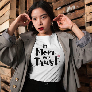 white t-shirt for moms black writing